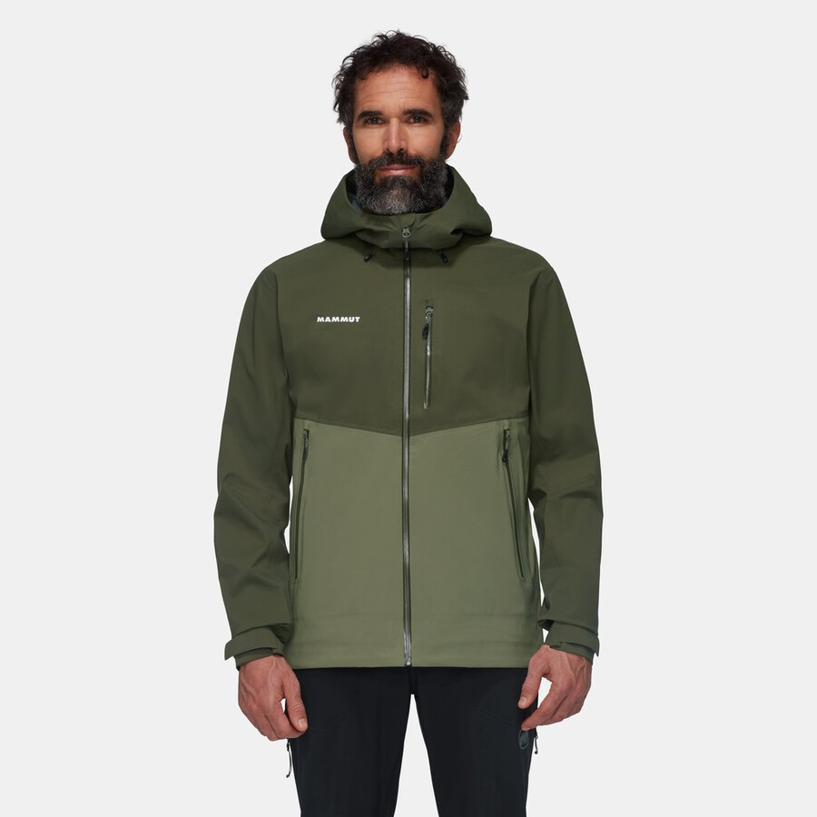 jaqueta com capuz alto guide hs masculina cor marsh dark.