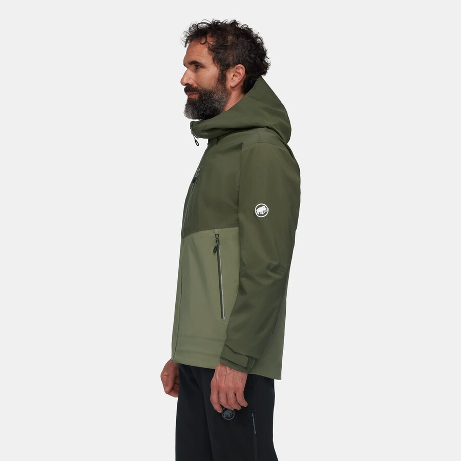 jaqueta com capuz alto guide hs masculina cor marsh dark.