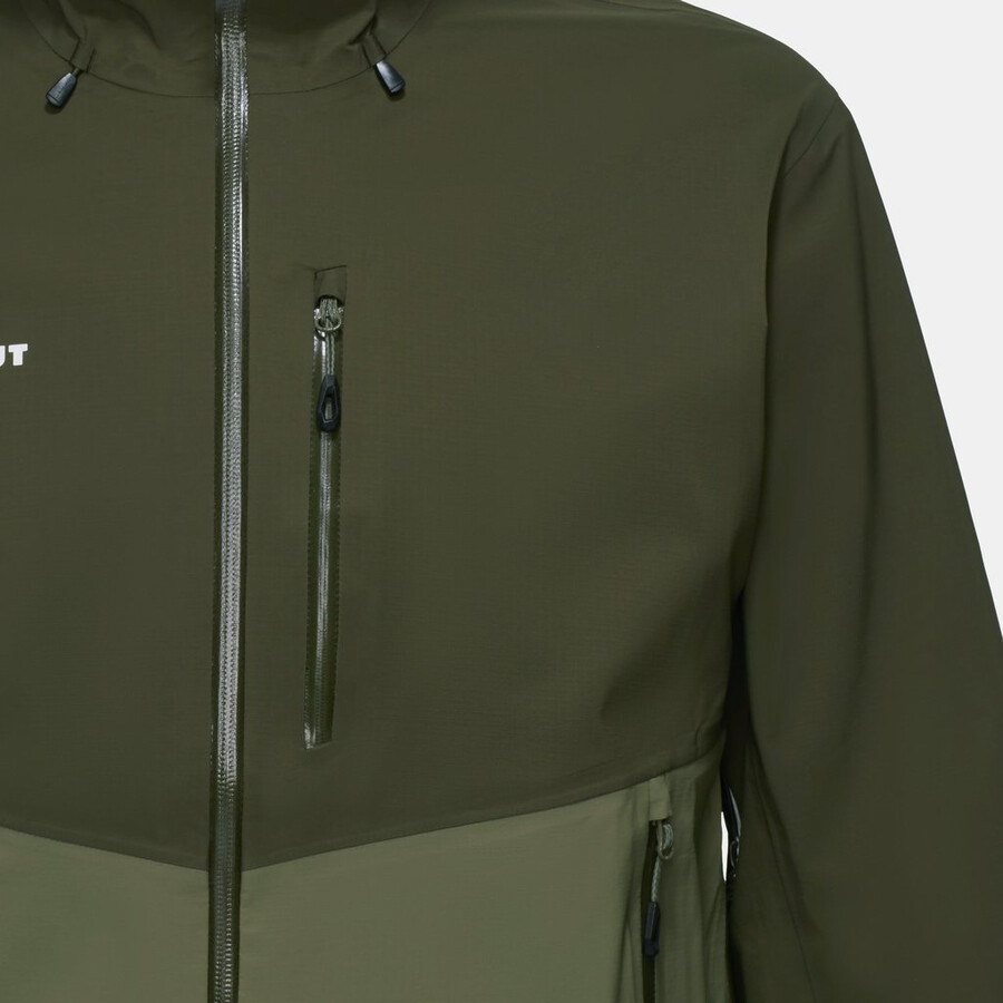 jaqueta com capuz alto guide hs masculina cor marsh dark.