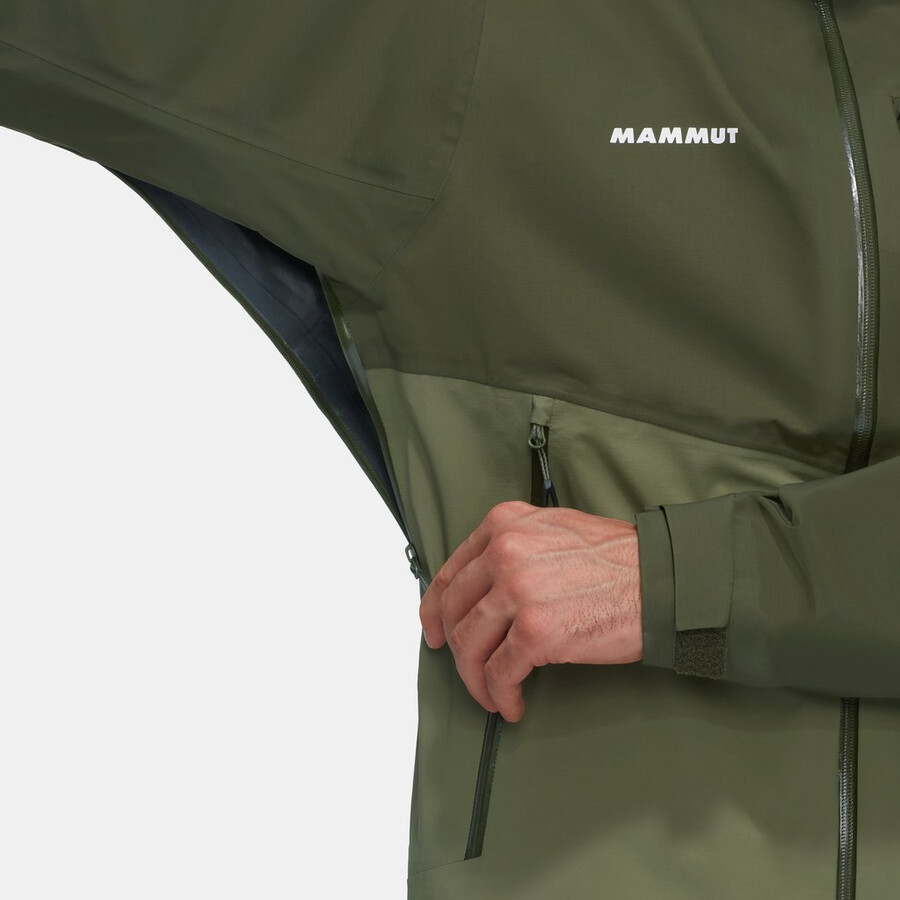 jaqueta com capuz alto guide hs masculina cor marsh dark.