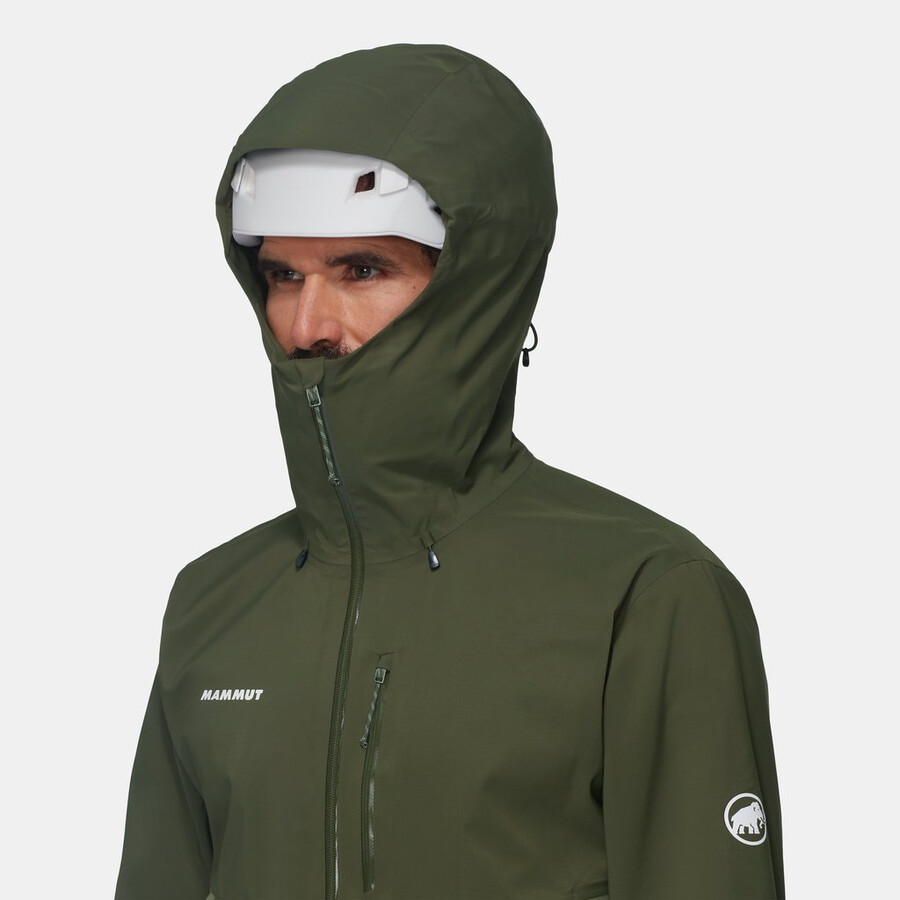 jaqueta com capuz alto guide hs masculina cor marsh dark.
