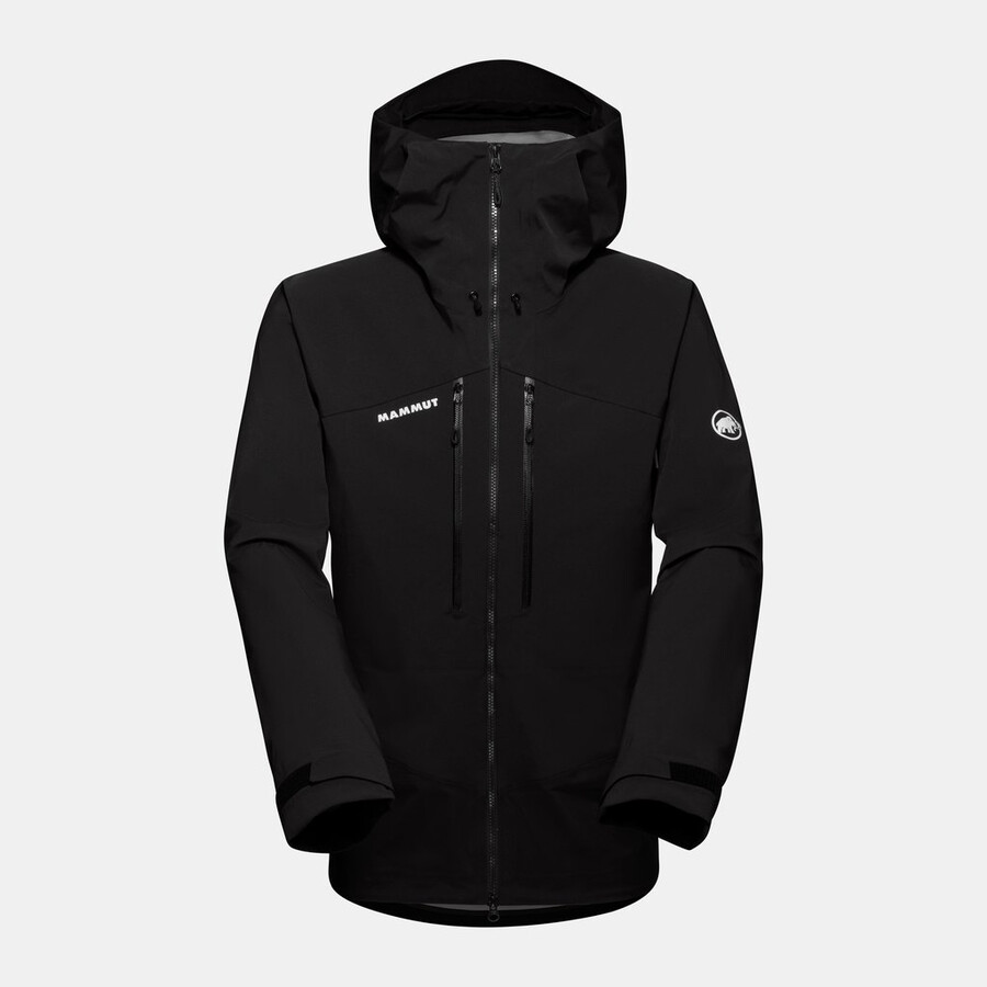 jaqueta com capuz taiss pro hs masculina azul-petróleo escuro e preto.