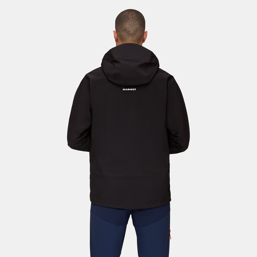 jaqueta com capuz taiss pro hs masculina azul-petróleo escuro e preto.