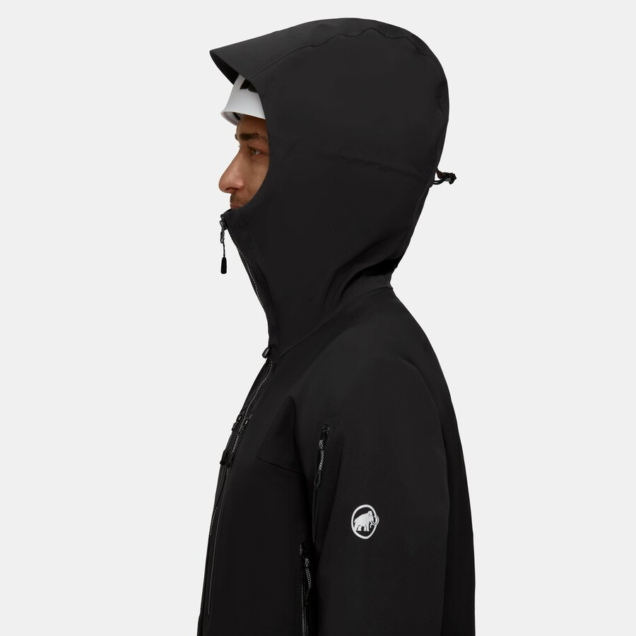 jaqueta com capuz taiss pro hs masculina azul-petróleo escuro e preto.