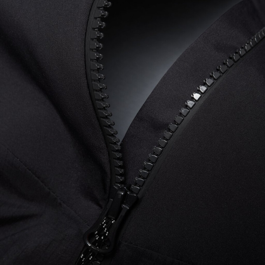 jaqueta com capuz taiss pro hs masculina azul-petróleo escuro e preto.