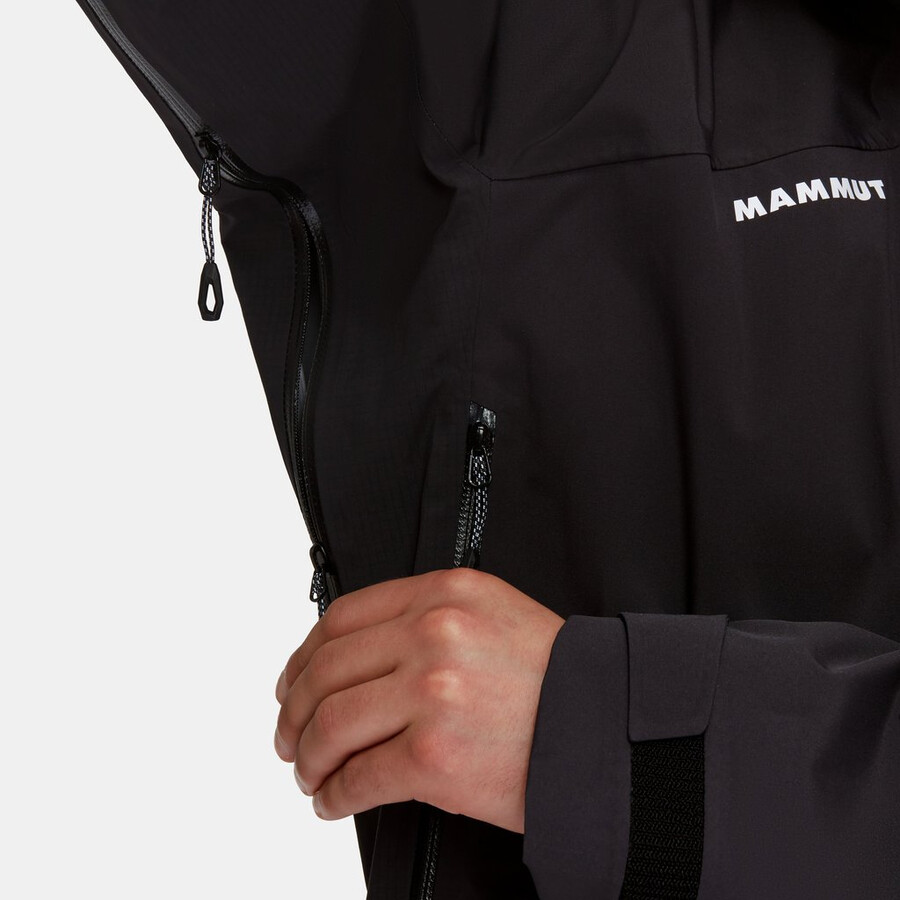 jaqueta com capuz taiss pro hs masculina azul-petróleo escuro e preto.