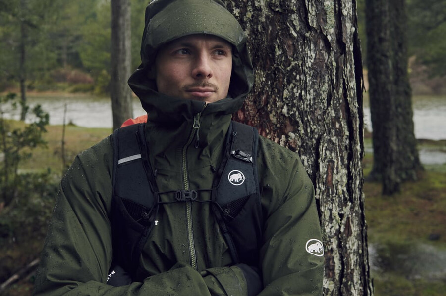 jaqueta com capuz crater iv hs masculina cor prata sálvia-strata
