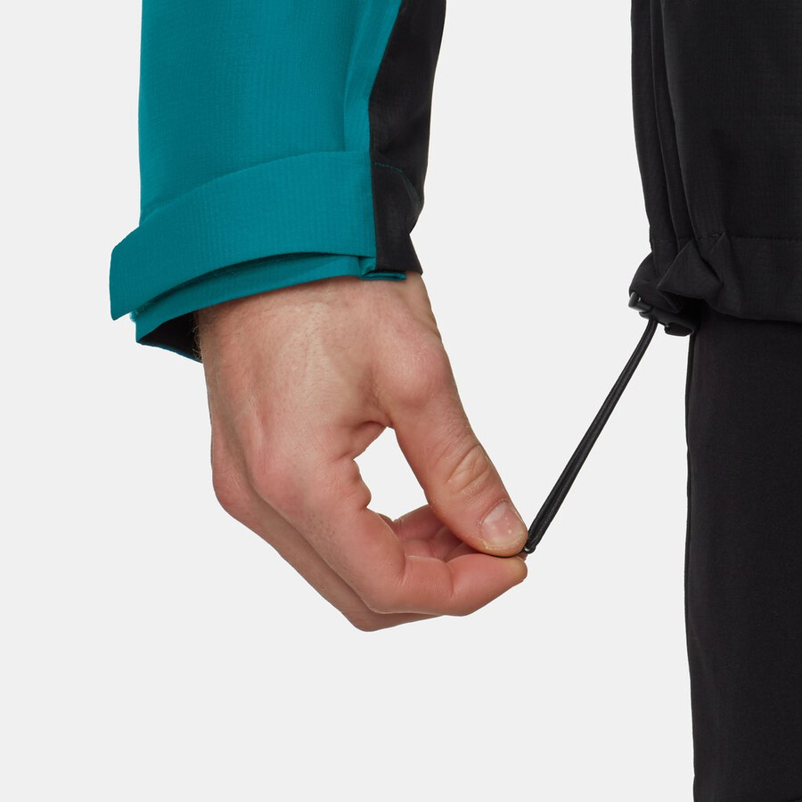 jaqueta com capuz alto light 3 em 1 hs masculina azul-petróleo escuro e preto.