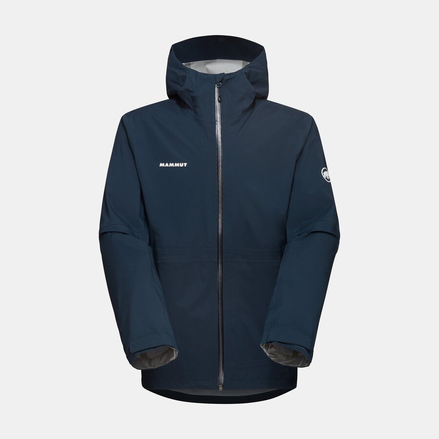 jaqueta com capuz linard guide hs masculina preta e verde-azulado escuro.