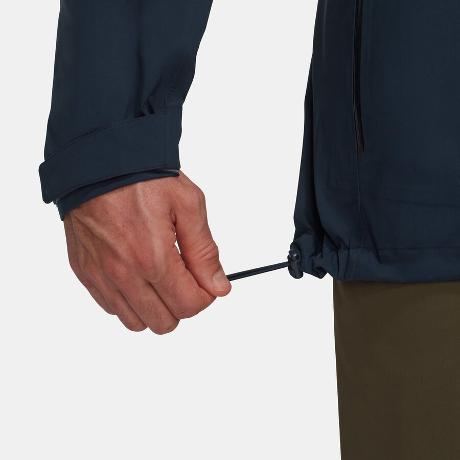 jaqueta com capuz linard guide hs masculina preta e verde-azulado escuro.