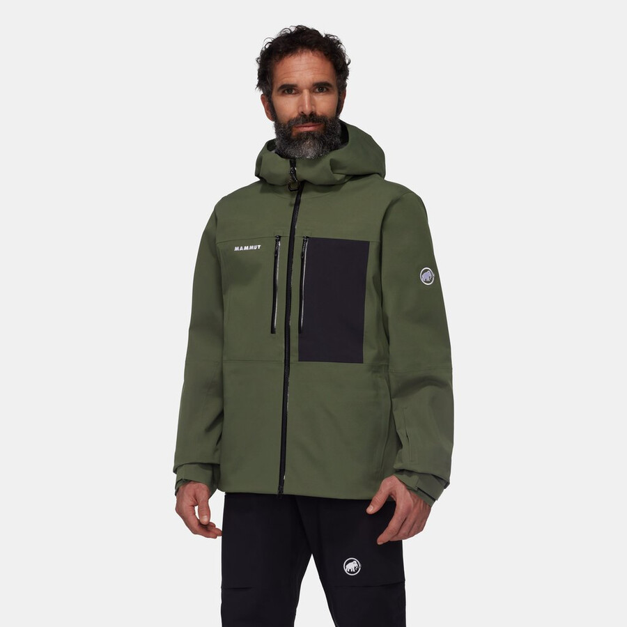 jaqueta com capuz stoney hs masculina cor preto-pântano escuro