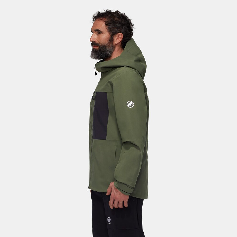 jaqueta com capuz stoney hs masculina cor preto-pântano escuro