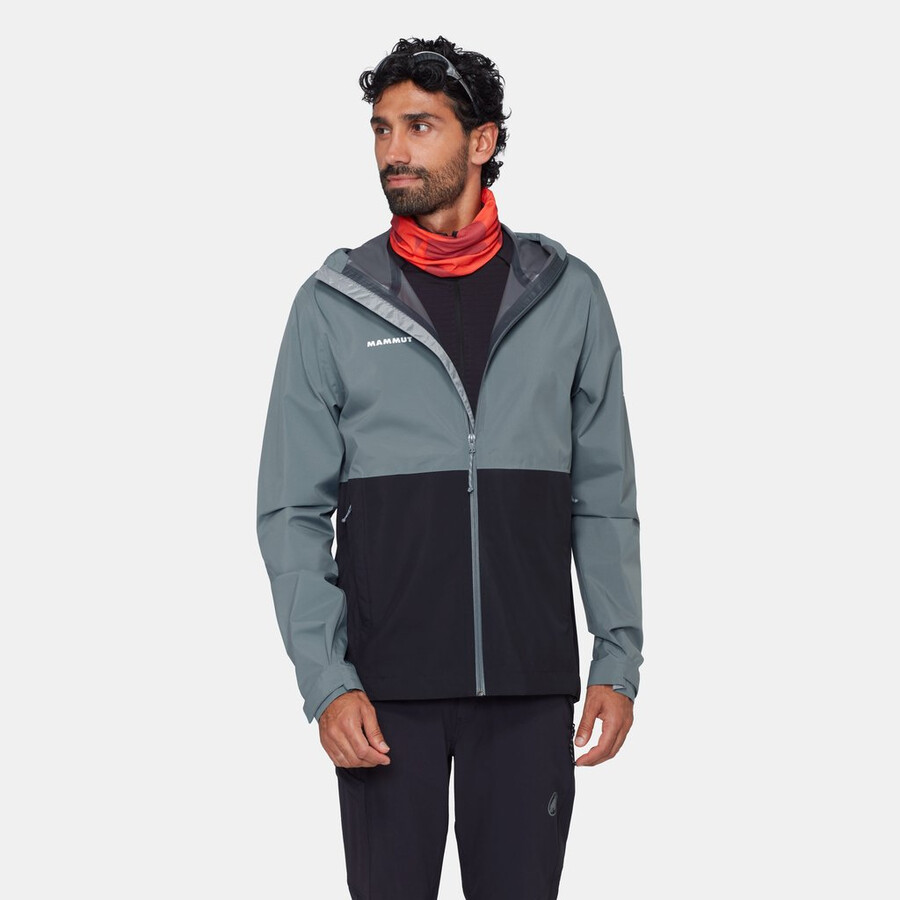 jaqueta com capuz linard light hs masculina cor verde-azulado escuro.