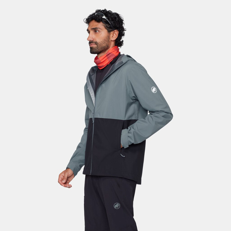 jaqueta com capuz linard light hs masculina cor verde-azulado escuro.