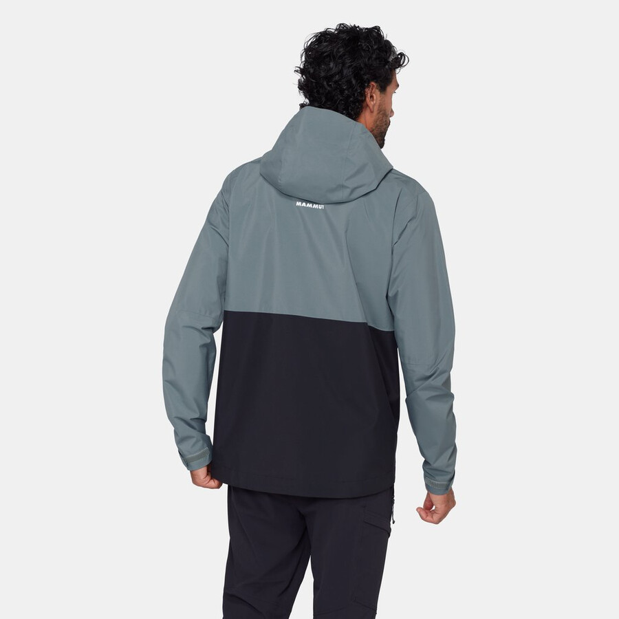 jaqueta com capuz linard light hs masculina cor verde-azulado escuro.