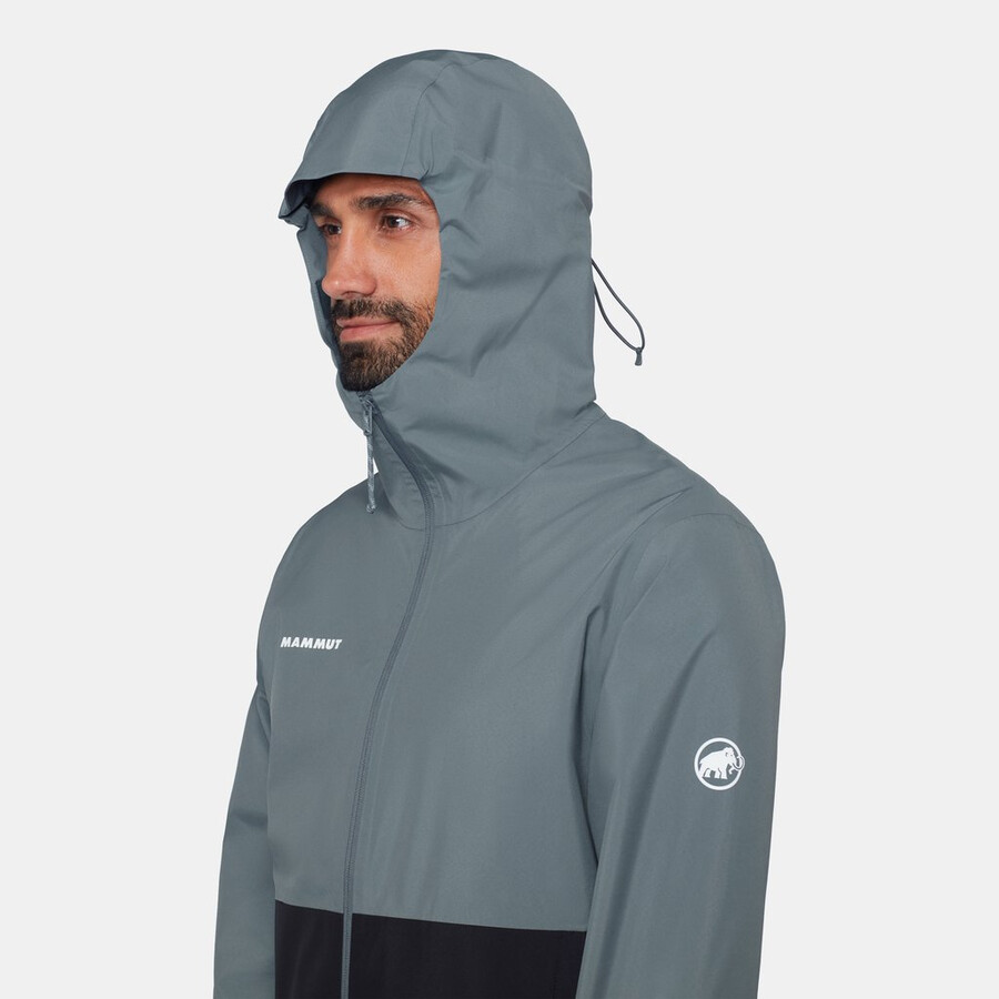 jaqueta com capuz linard light hs masculina cor verde-azulado escuro.