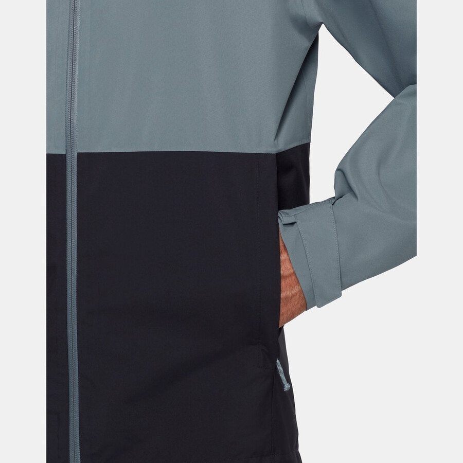 jaqueta com capuz linard light hs masculina cor verde-azulado escuro.