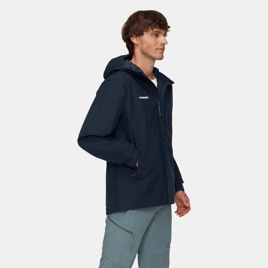 jaqueta com capuz treeline light hs masculina cor marine.