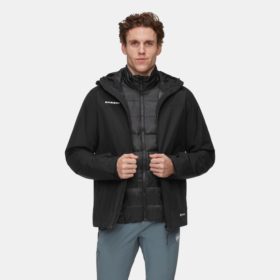 jaqueta com capuz treeline 3 em 1 hs masculina vin-preta