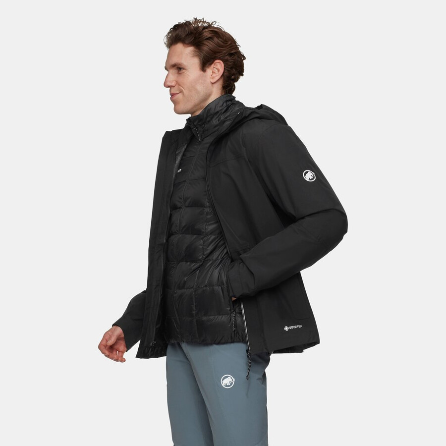 jaqueta com capuz treeline 3 em 1 hs masculina vin-preta