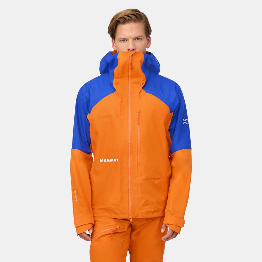 jaqueta com capuz eiger nordwand advanced hs masculina laranja eigerazul eiger