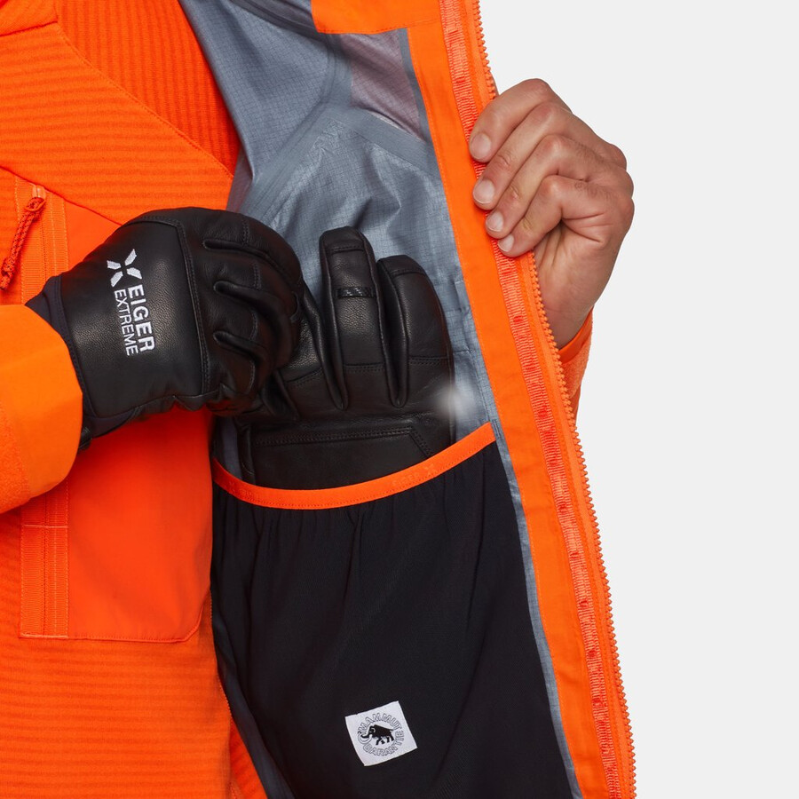 jaqueta com capuz eiger nordwand advanced hs masculina laranja eigerazul eiger