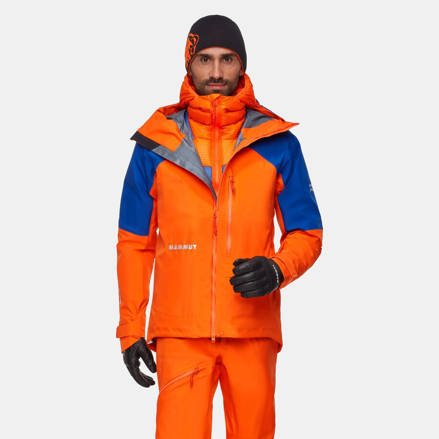 jaqueta com capuz eiger nordwand advanced hs masculina laranja eigerazul eiger