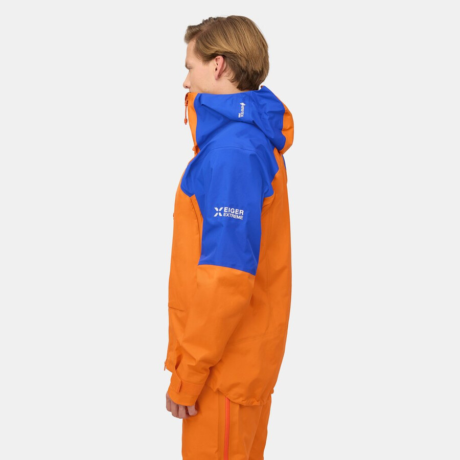 jaqueta com capuz eiger nordwand advanced hs masculina laranja eigerazul eiger