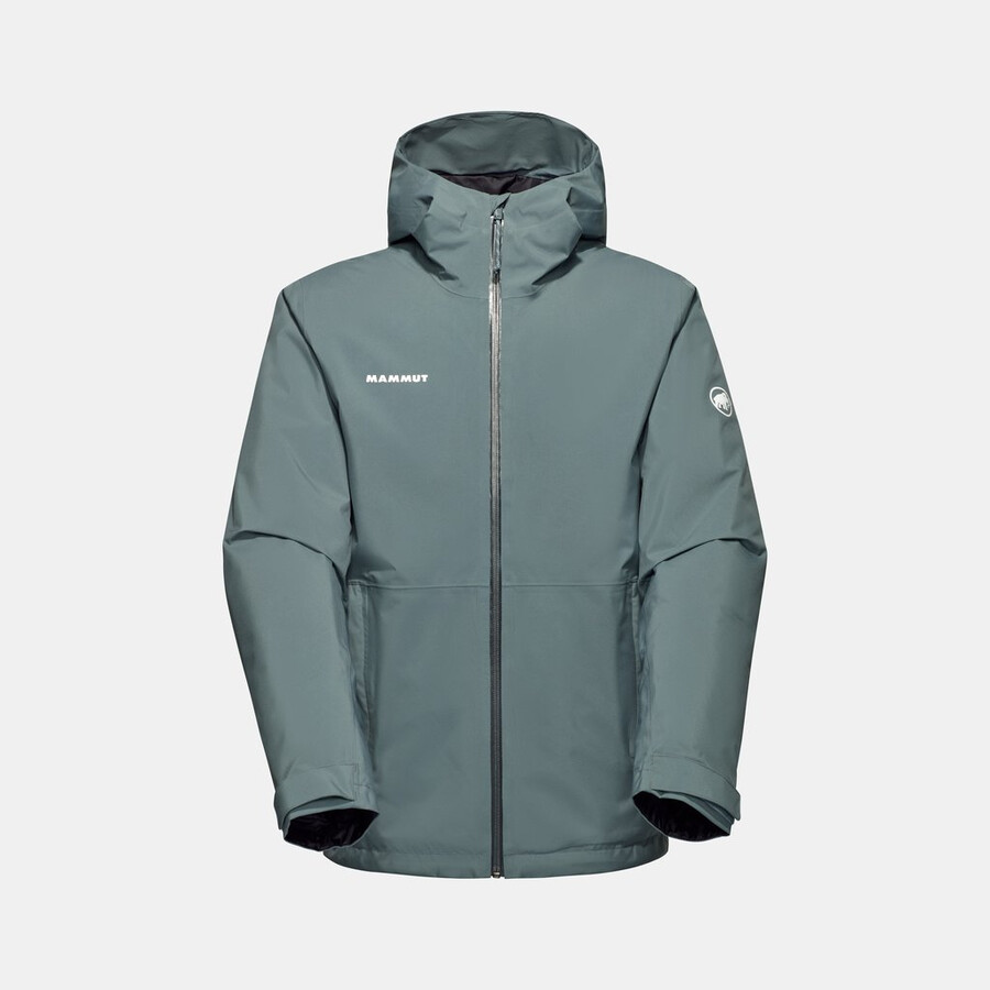jaqueta com capuz linard hs thermo masculina azul-petróleo escuro e preto.