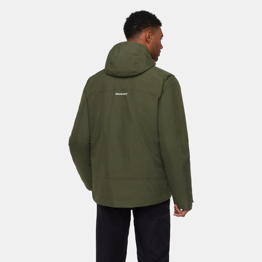 jaqueta com capuz treeline hs thermo masculina cor pântano escuro