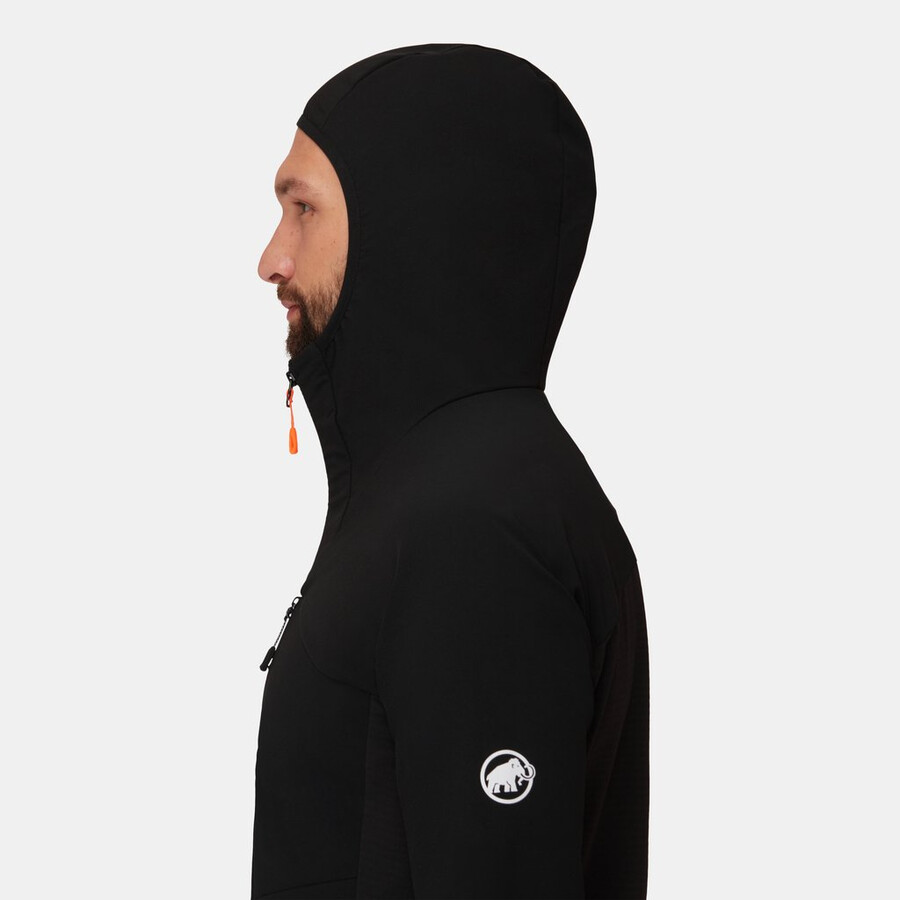 jaqueta com capuz híbrida aenergy so masculina preta