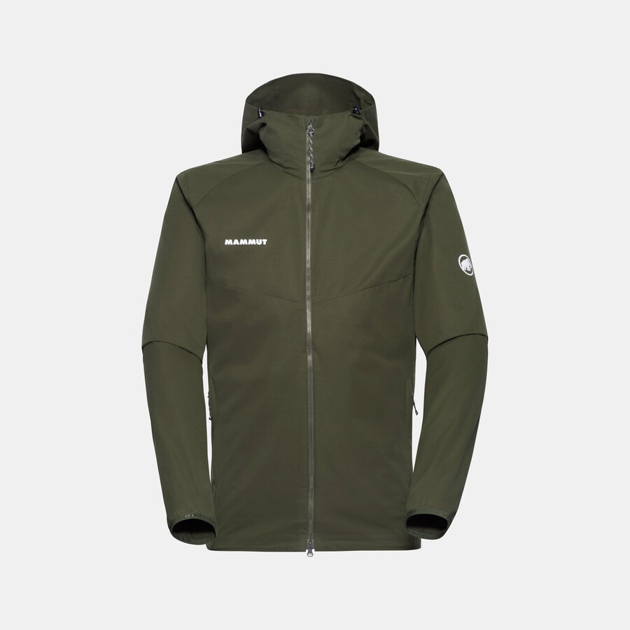 jaqueta com capuz granite so masculina cor marrom escuro.