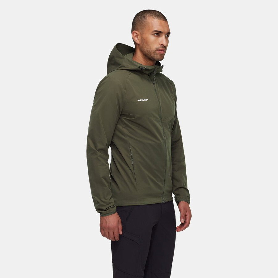 jaqueta com capuz granite so masculina cor marrom escuro.