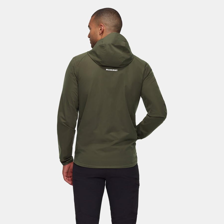 jaqueta com capuz granite so masculina cor marrom escuro.