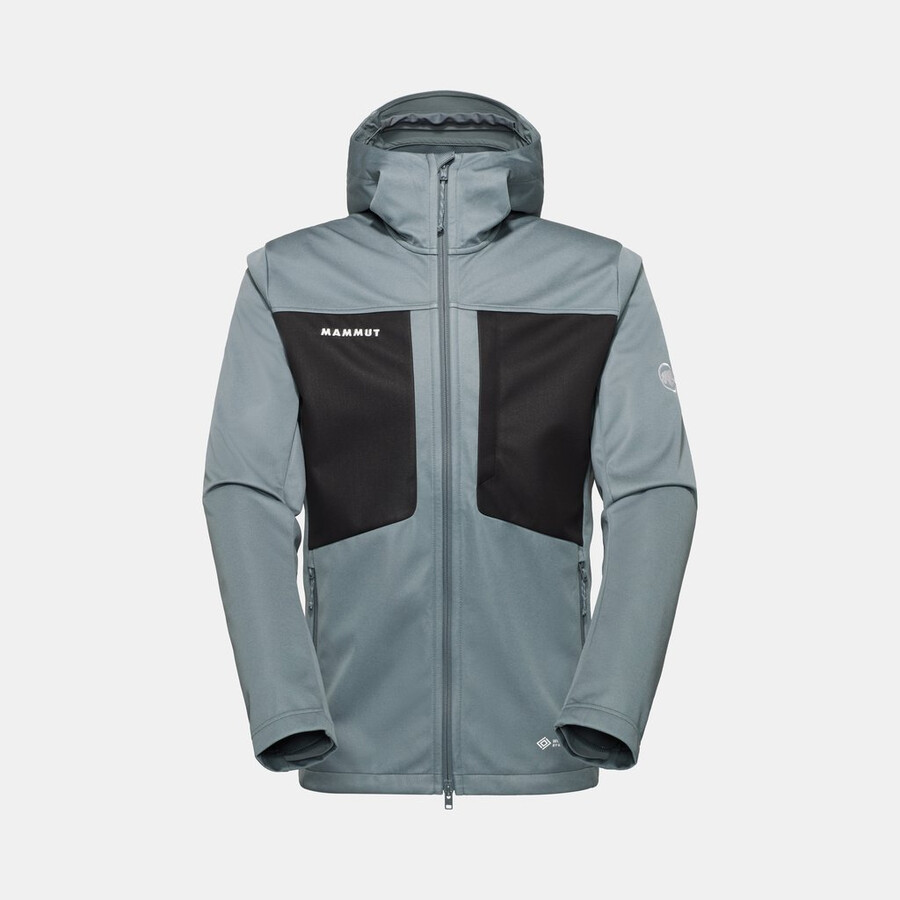 jaqueta com capuz ultimate viii so masculina mammut vermelha e preta