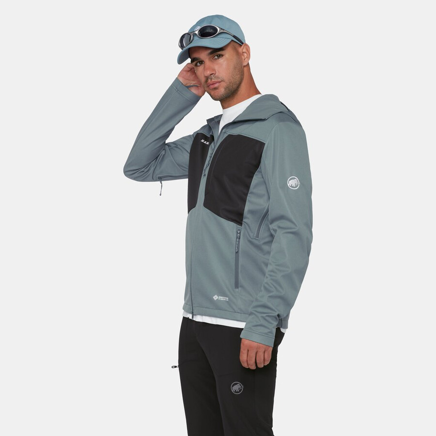 jaqueta com capuz ultimate viii so masculina mammut vermelha e preta