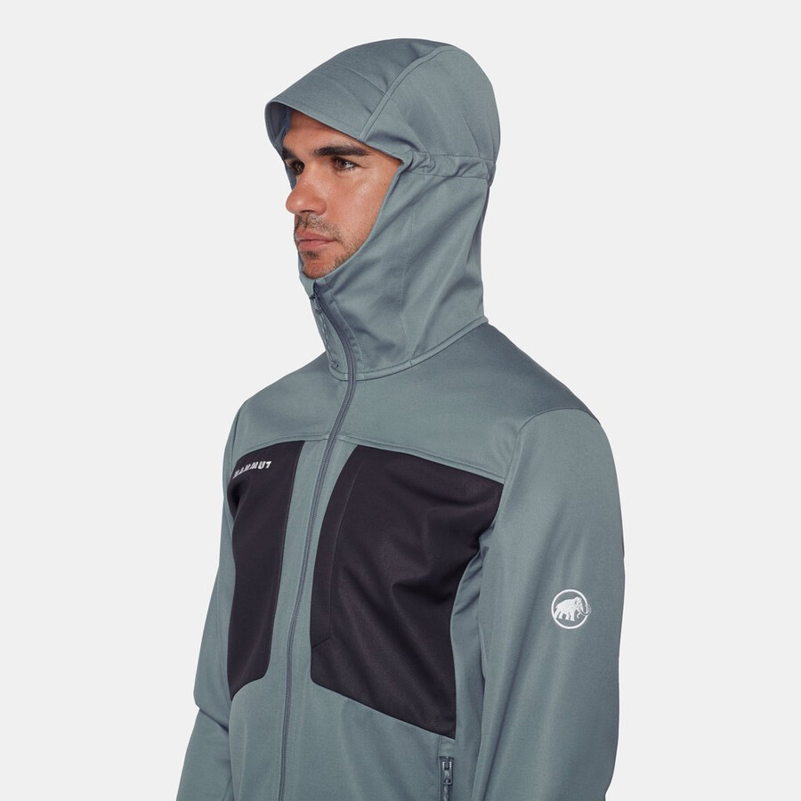 jaqueta com capuz ultimate viii so masculina mammut vermelha e preta