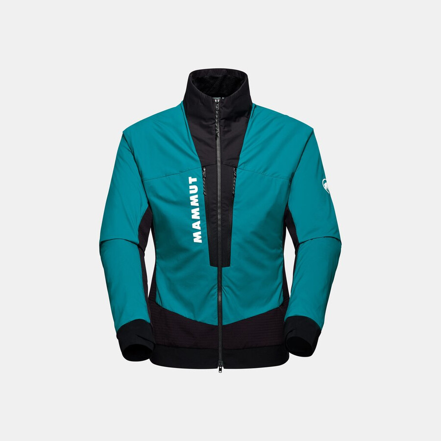 jaqueta híbrida aenergy in masculina azul-petróleo escuro e preto.