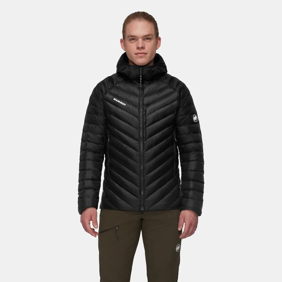 jaqueta com capuz broad peak in masculina azul-petróleo escuro e preto.