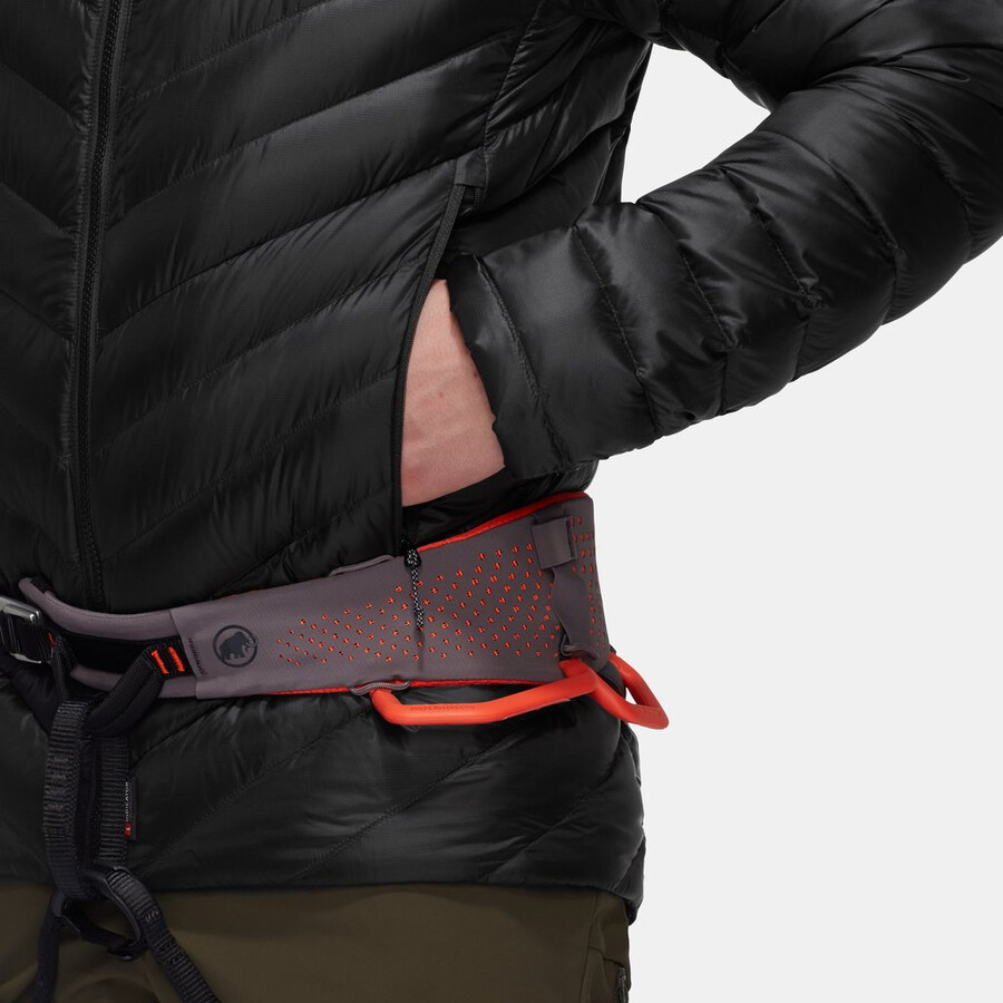 jaqueta com capuz broad peak in masculina azul-petróleo escuro e preto.
