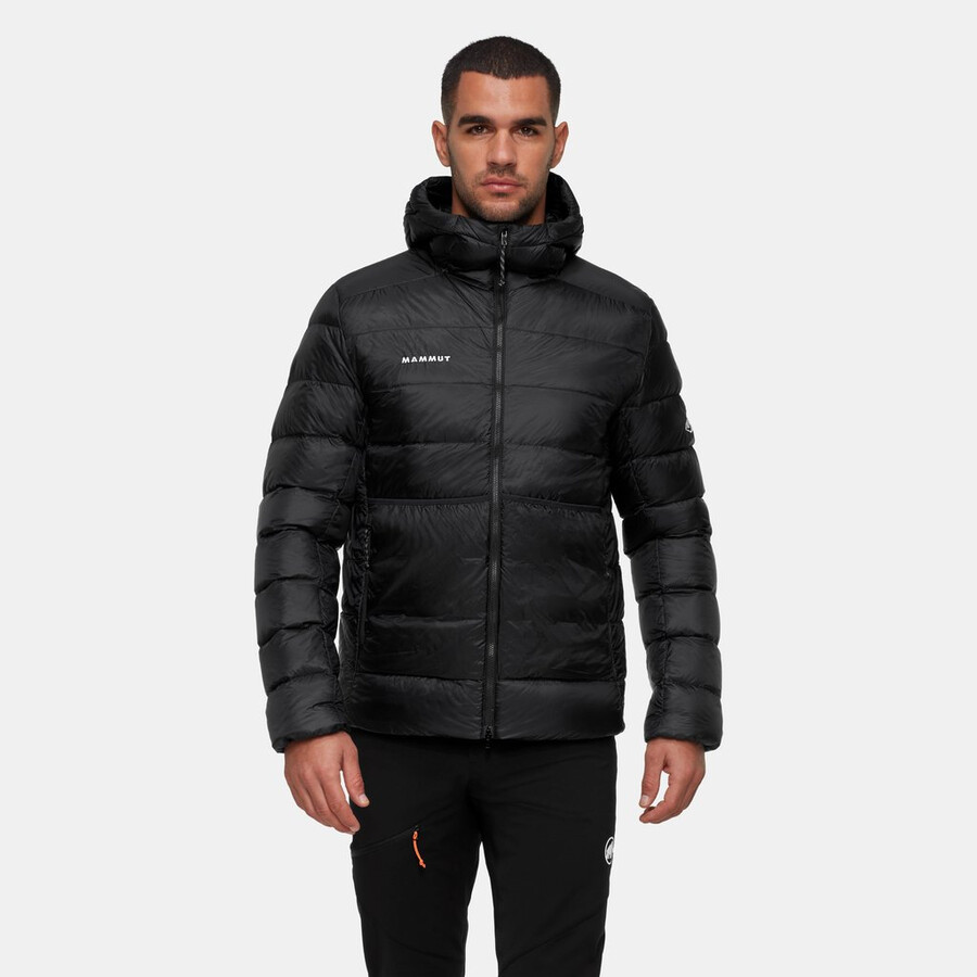 jaqueta com capuz broad peak pro in masculina cor verde-azulado escuro.