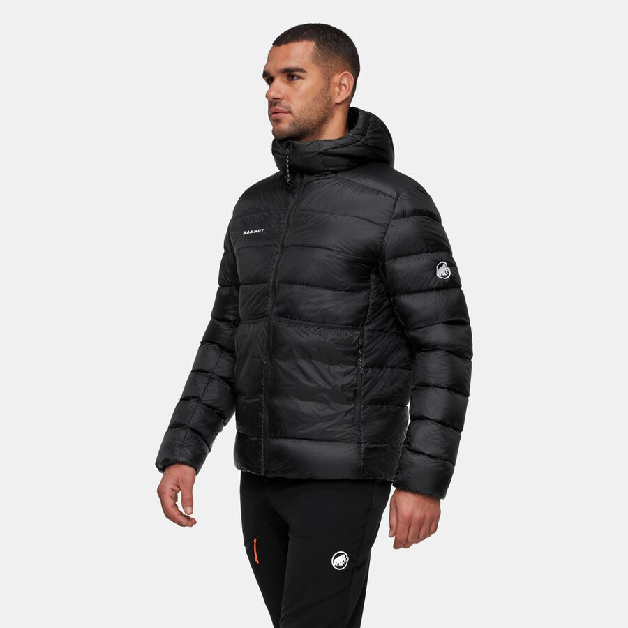 jaqueta com capuz broad peak pro in masculina cor verde-azulado escuro.