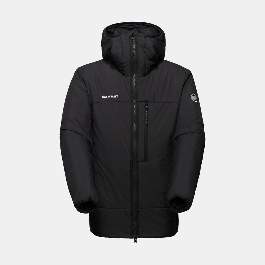 jaqueta com capuz rime pro belay in masculina cor preta.