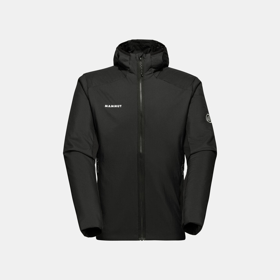 jaqueta com capuz híbrida rime light in para homem cor verde-azulado escuro e preto.