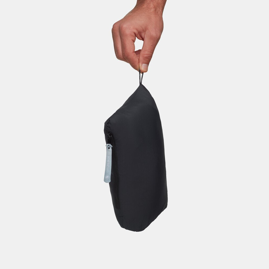 jaqueta com capuz híbrida rime light in para homem cor verde-azulado escuro e preto.