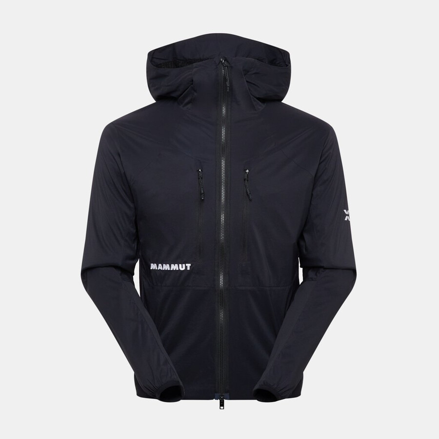 jaqueta com capuz eiger nordwand in flex air masculina preta