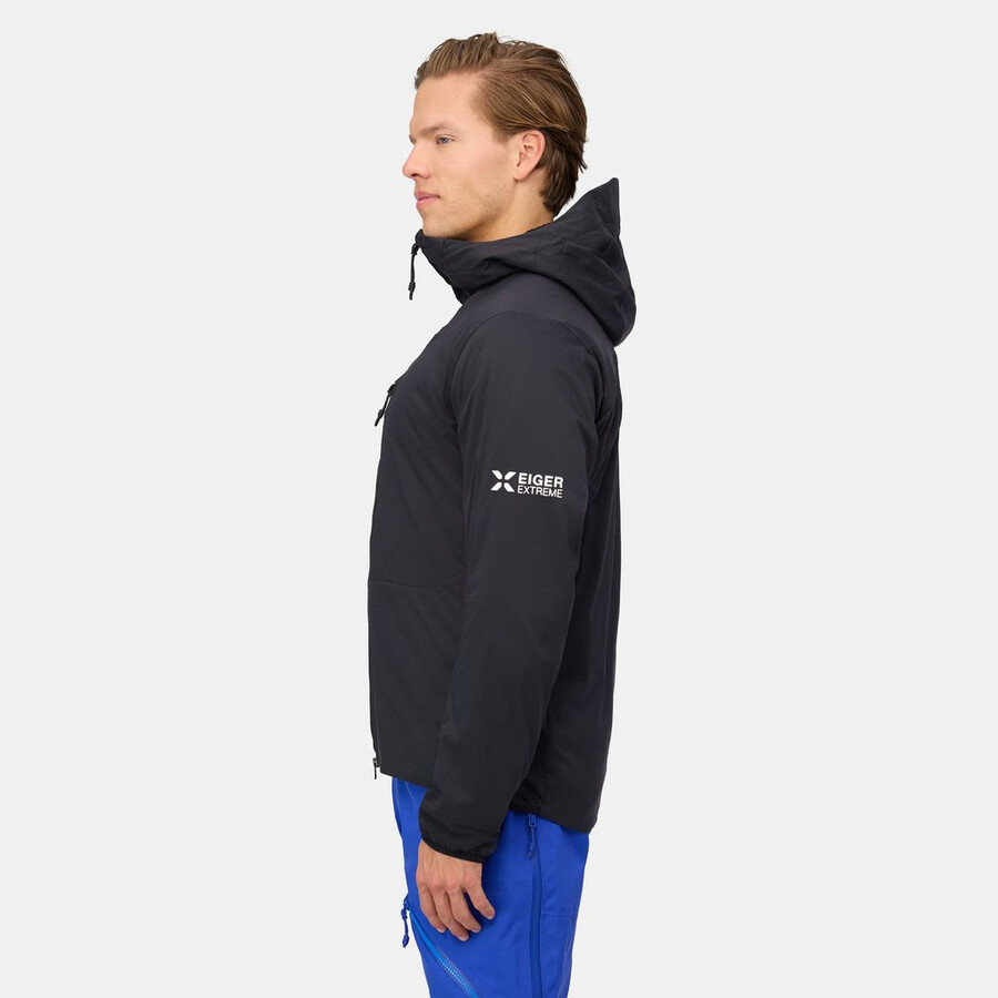 jaqueta com capuz eiger nordwand in flex air masculina preta