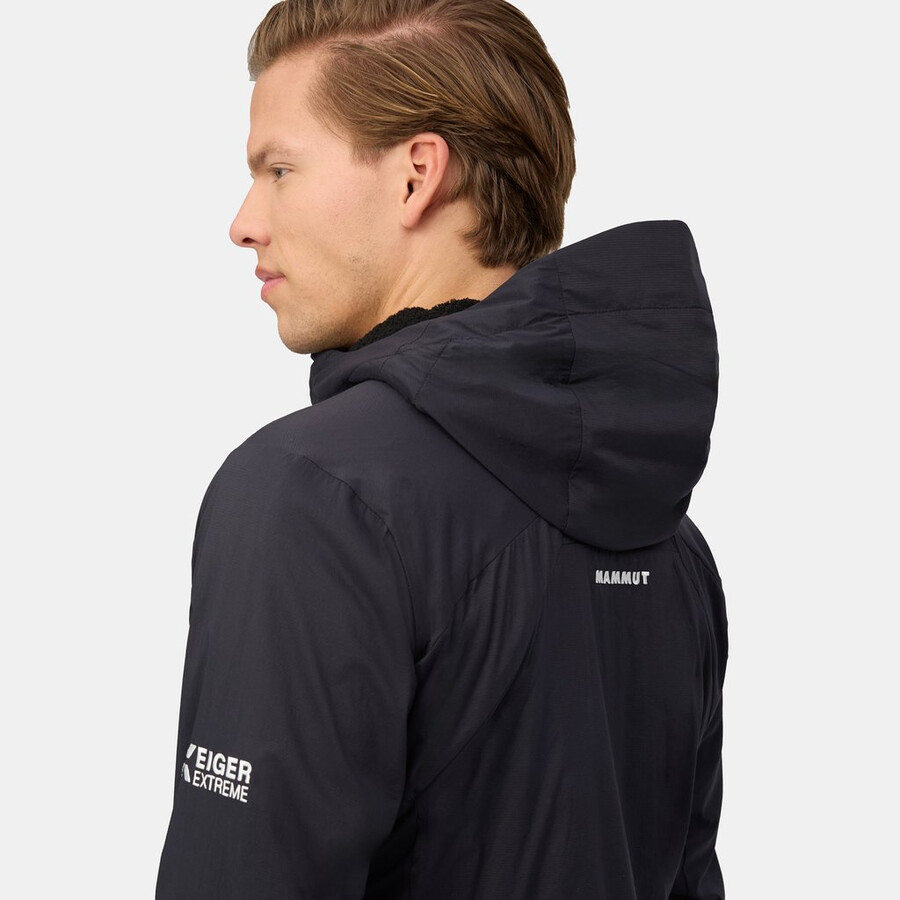 jaqueta com capuz eiger nordwand in flex air masculina preta