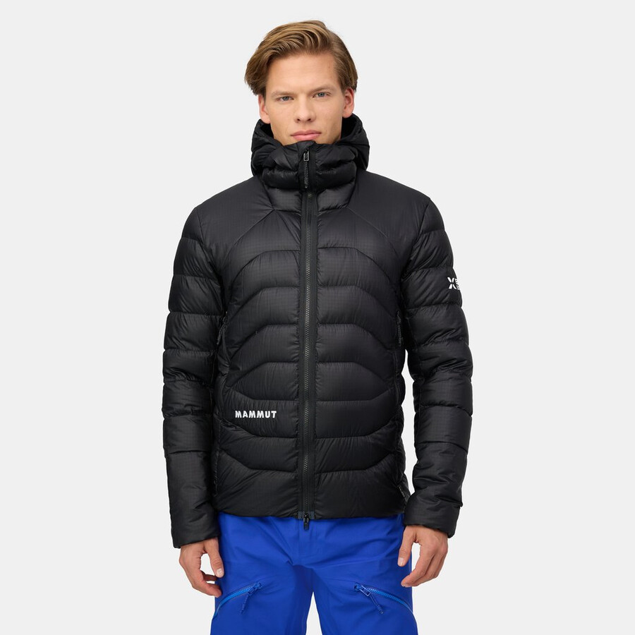 jaqueta com capuz eiger nordwand light down in masculina preta