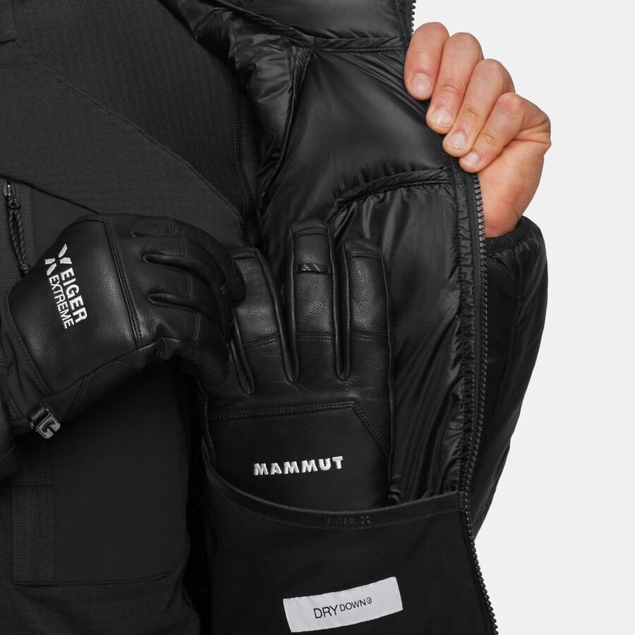 jaqueta com capuz eiger nordwand light down in masculina preta